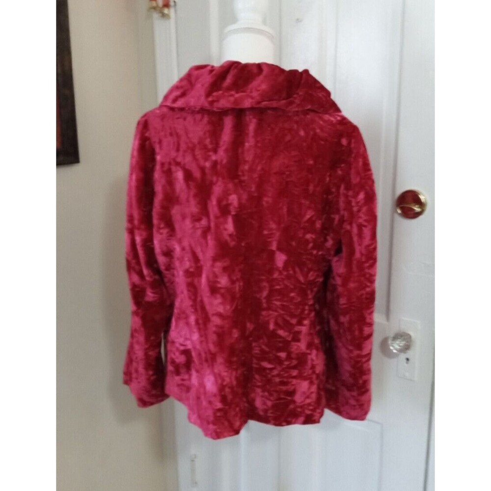 ROAMAN'S Women's Fully Lined 3 Button Velour Blazer (Size 14W) CHERRY ~ NEW!!! - Picture 2 of 6